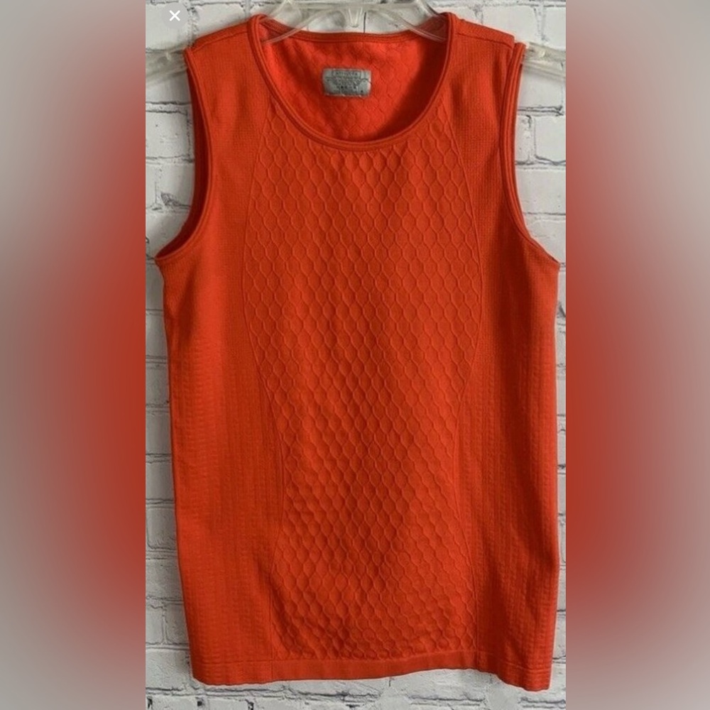Athleta Women's Sleeveless Textured Yoga Stretchy Top Orange Women’s Size M - Picture 14 of 14